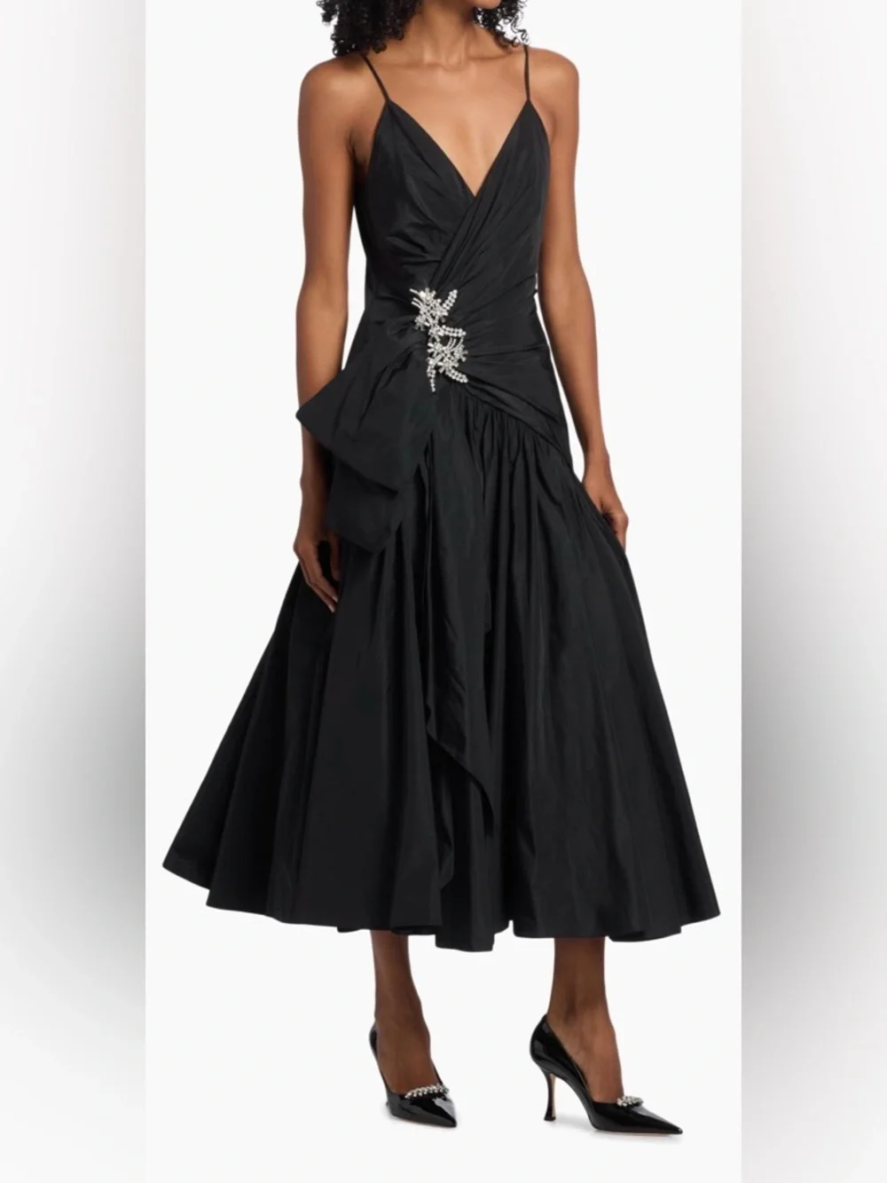 Cing a Sept Ellett Tafetta Drop-Waist Midi-Dress - Picture 3 of 8